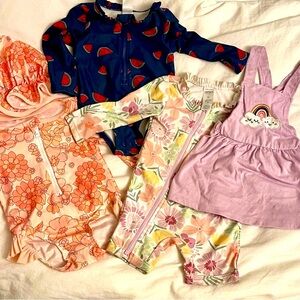 Colorful Baby bathing suits and dress